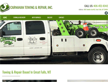 Tablet Screenshot of carnahanstowingandautomotiverepair.com